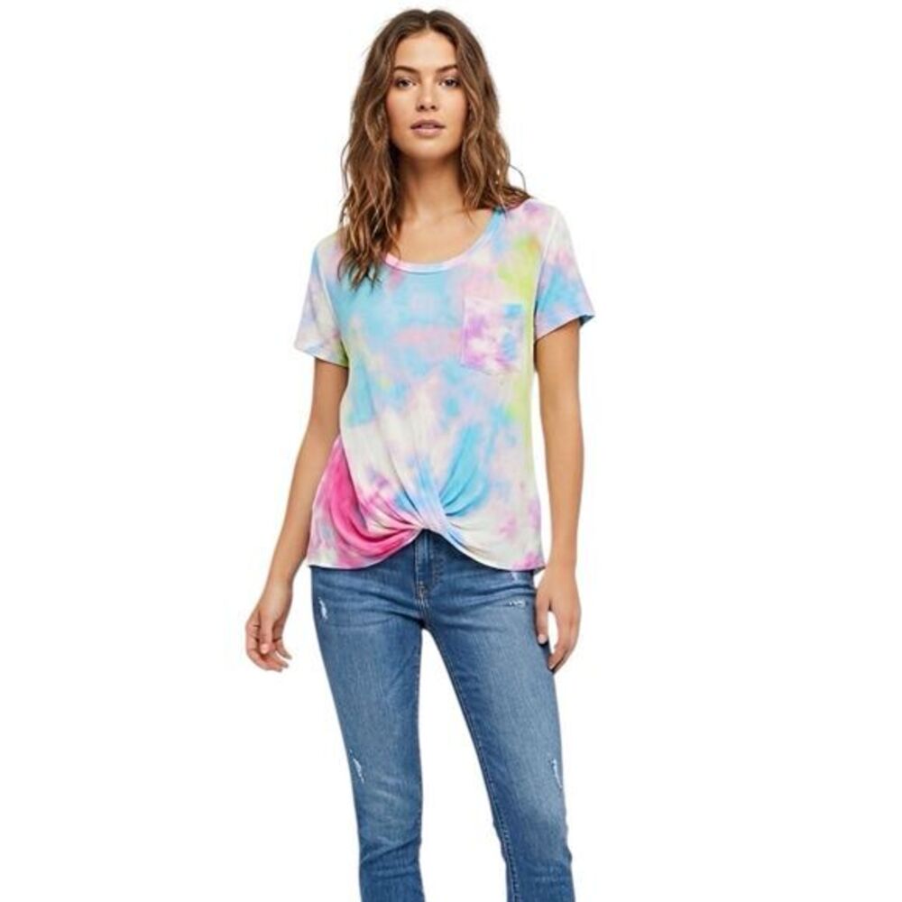 No Boundaries Blouse Size Small Size 3-5 Tie Dye Tee Short Sleeve Hippie Rave